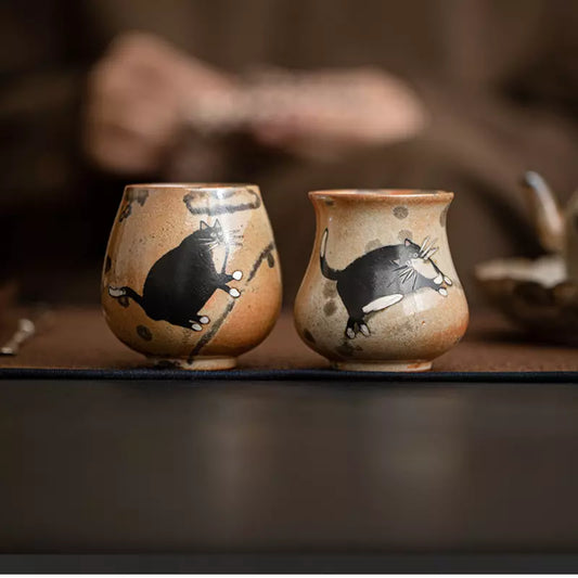 Crackle Glaze Cat Ceramic Dragon Egg Cup 130ML