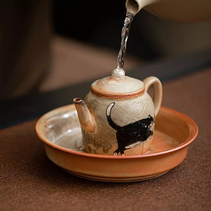 Shino Cat Teapot Tray-Flow