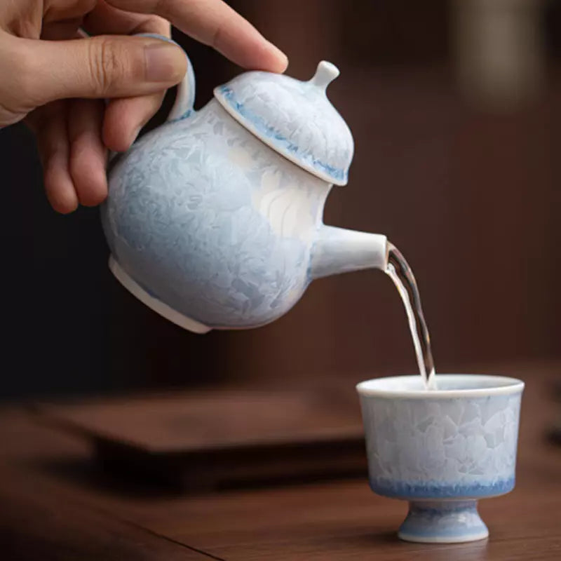 Blue Ice Crystalline Glaze 100ML Small Teapot