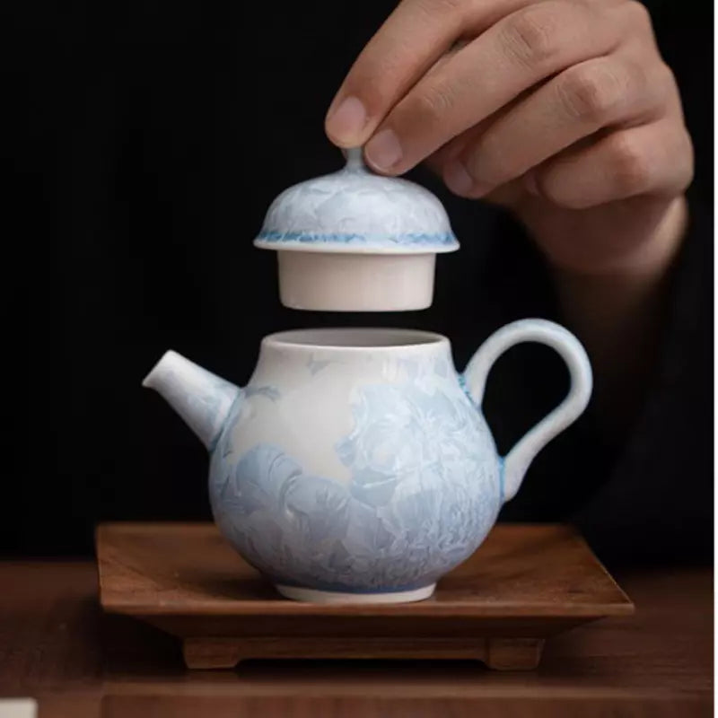 Blue Ice Crystalline Glaze 100ML Small Teapot